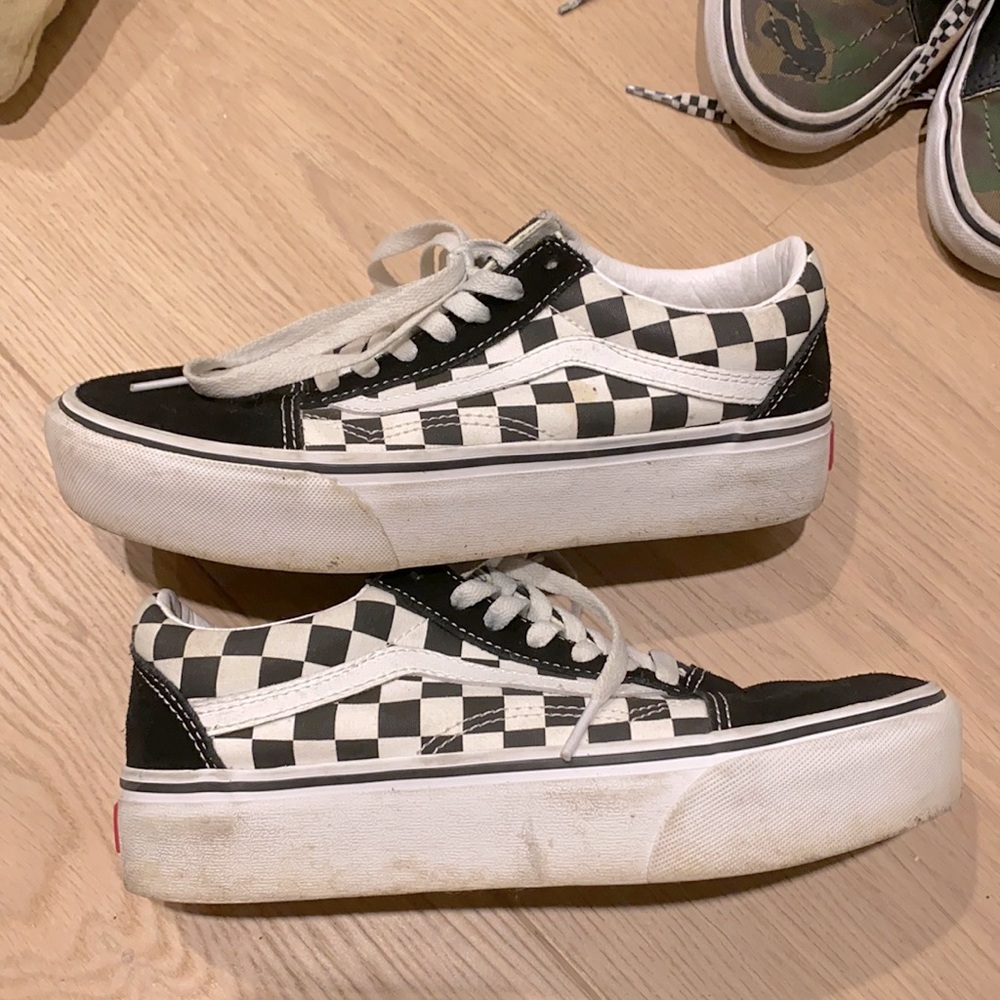 Vans old skool platform 7.5 classic checkerboard